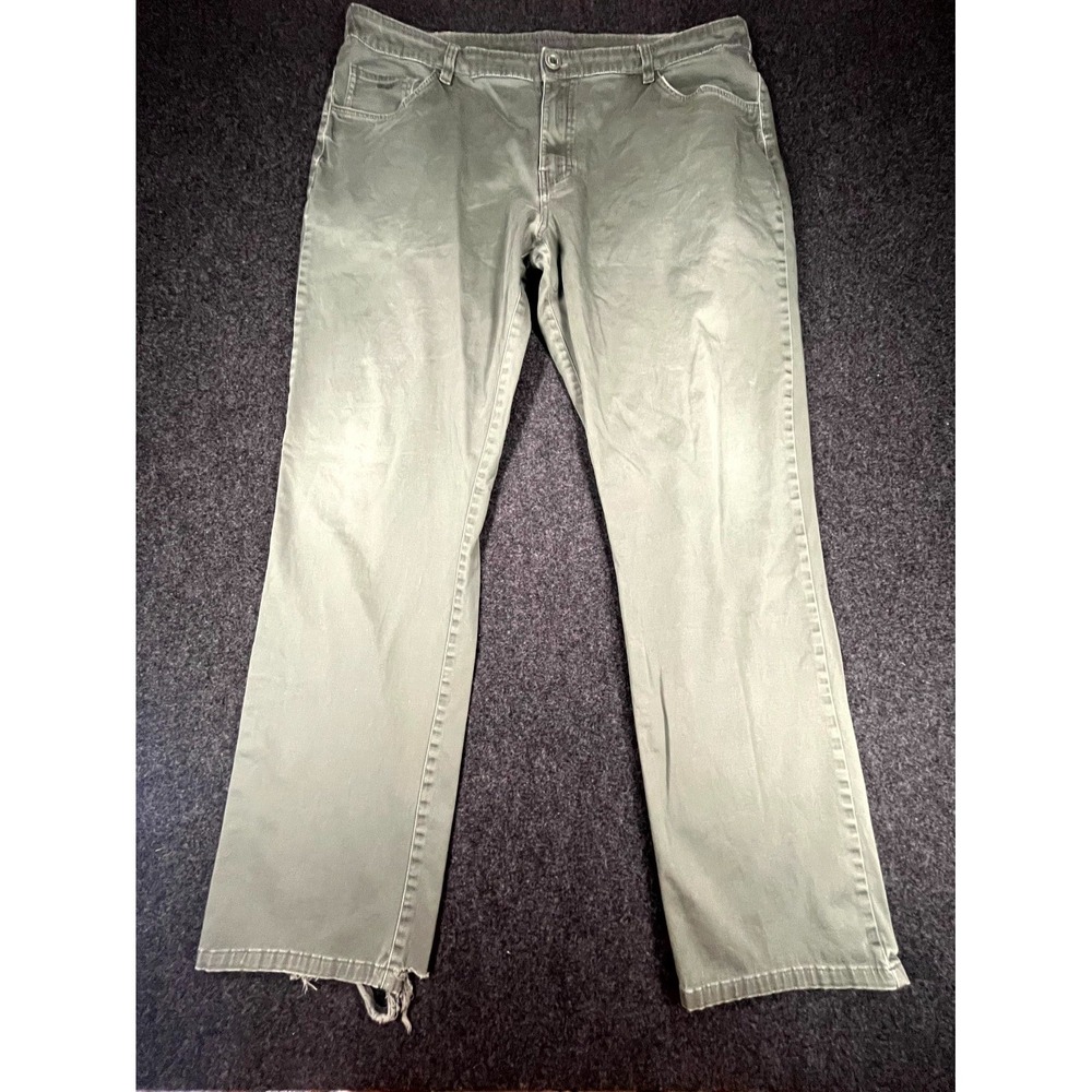 Huk Performance Fabrics Straight Pants Mens 38x30 Faded Green Frayed Hem Fishing